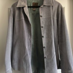 sky blue suede shirt jacket coat M